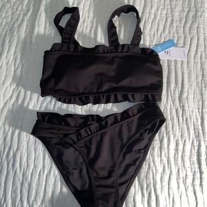 Cupshe black ruffle bikini-brand new